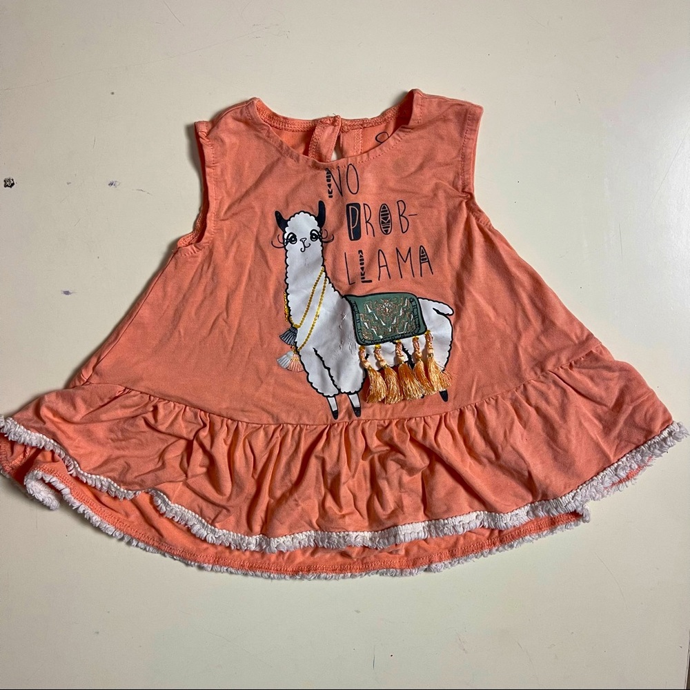 Girls Llama Tank with tassels